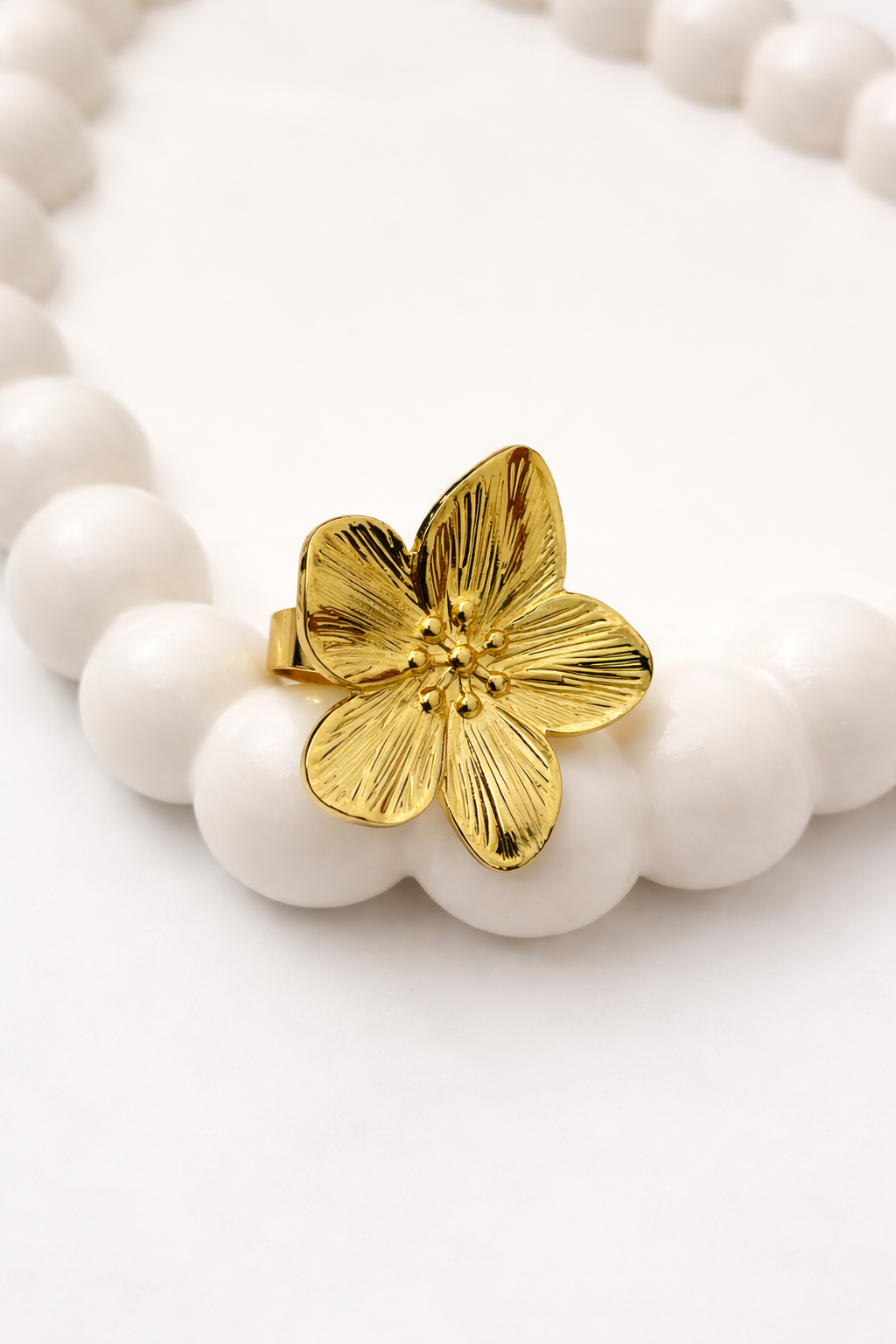 Floral - Adjustable Ring ( Big Flower Statement Ring )
