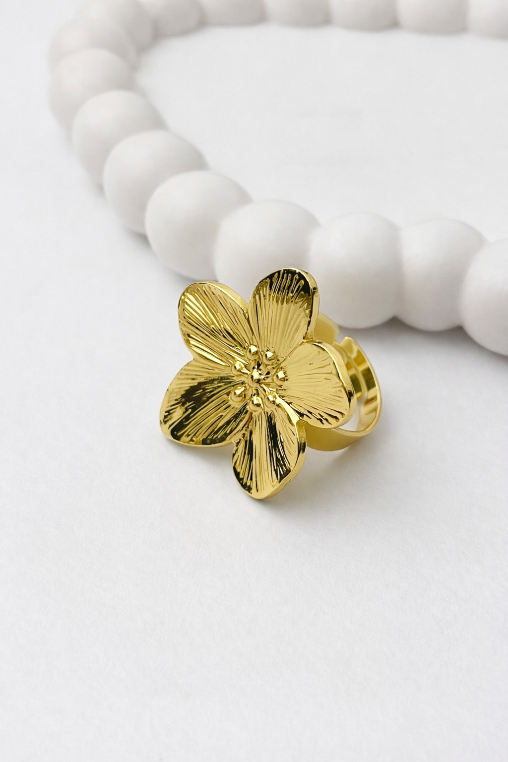 Floral - Adjustable Ring ( Big Flower Statement Ring )