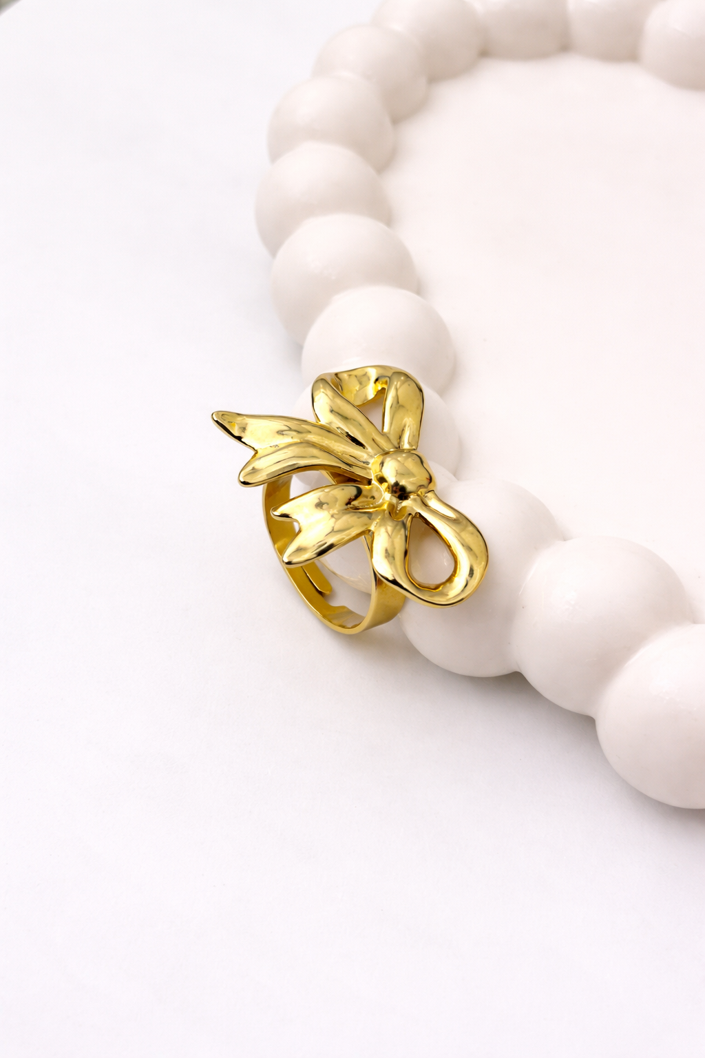 Bow Knot - Adjustable Ring ( Trendy Ribbon Statement Ring )