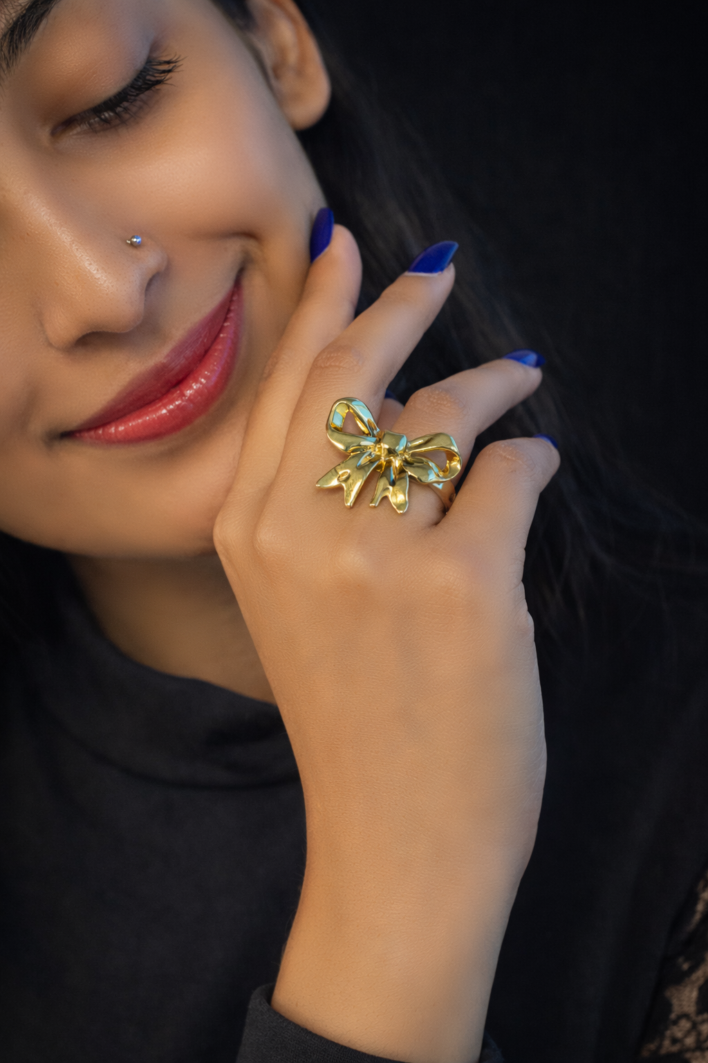 Bow Knot - Adjustable Ring ( Trendy Ribbon Statement Ring )