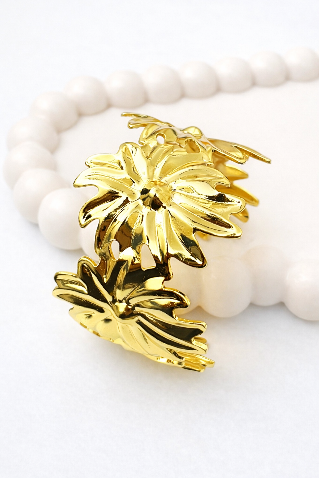 Floral Vine Cuff Bracelet – Elegant Statement Open Bangle
