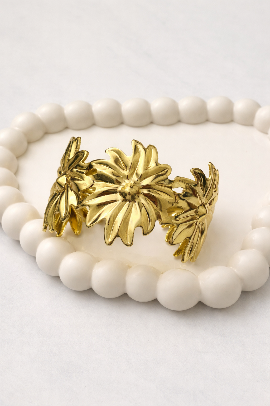 Floral Vine Cuff Bracelet – Elegant Statement Open Bangle