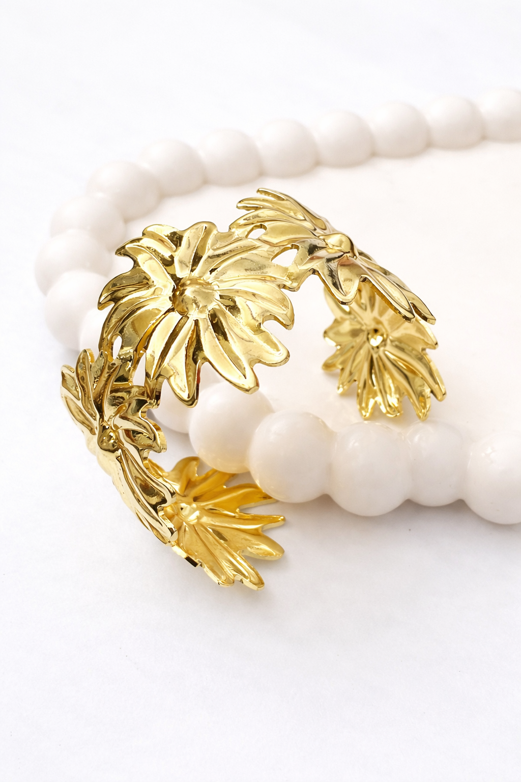 Floral Vine Cuff Bracelet – Elegant Statement Open Bangle